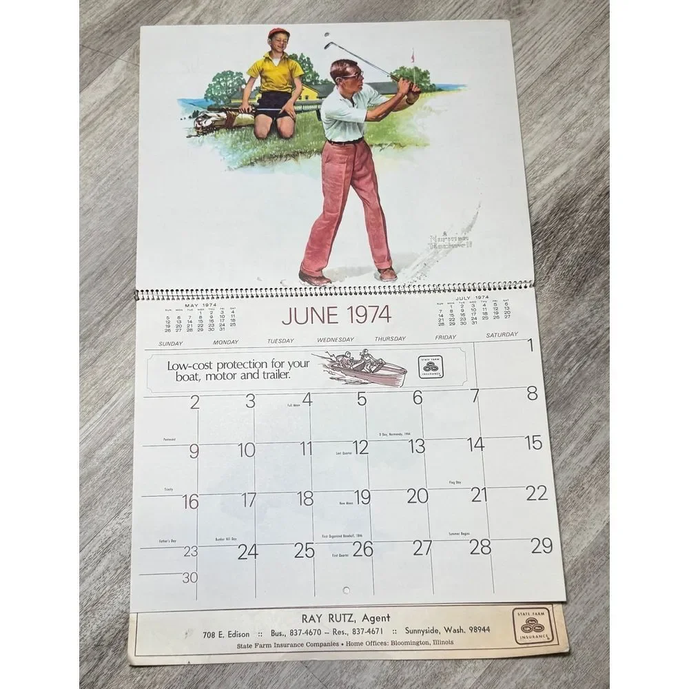 Vintage Norman Rockwell 1974 appointment‎ calendar.